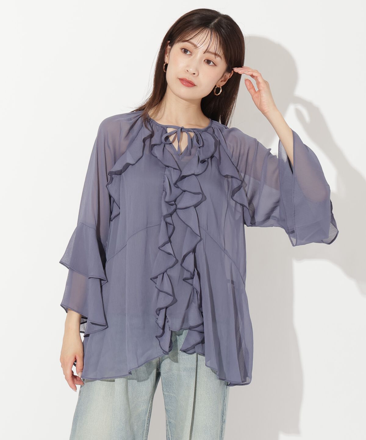 アンドクチュール「バタフライチュニック」|チュニック|ネイビー