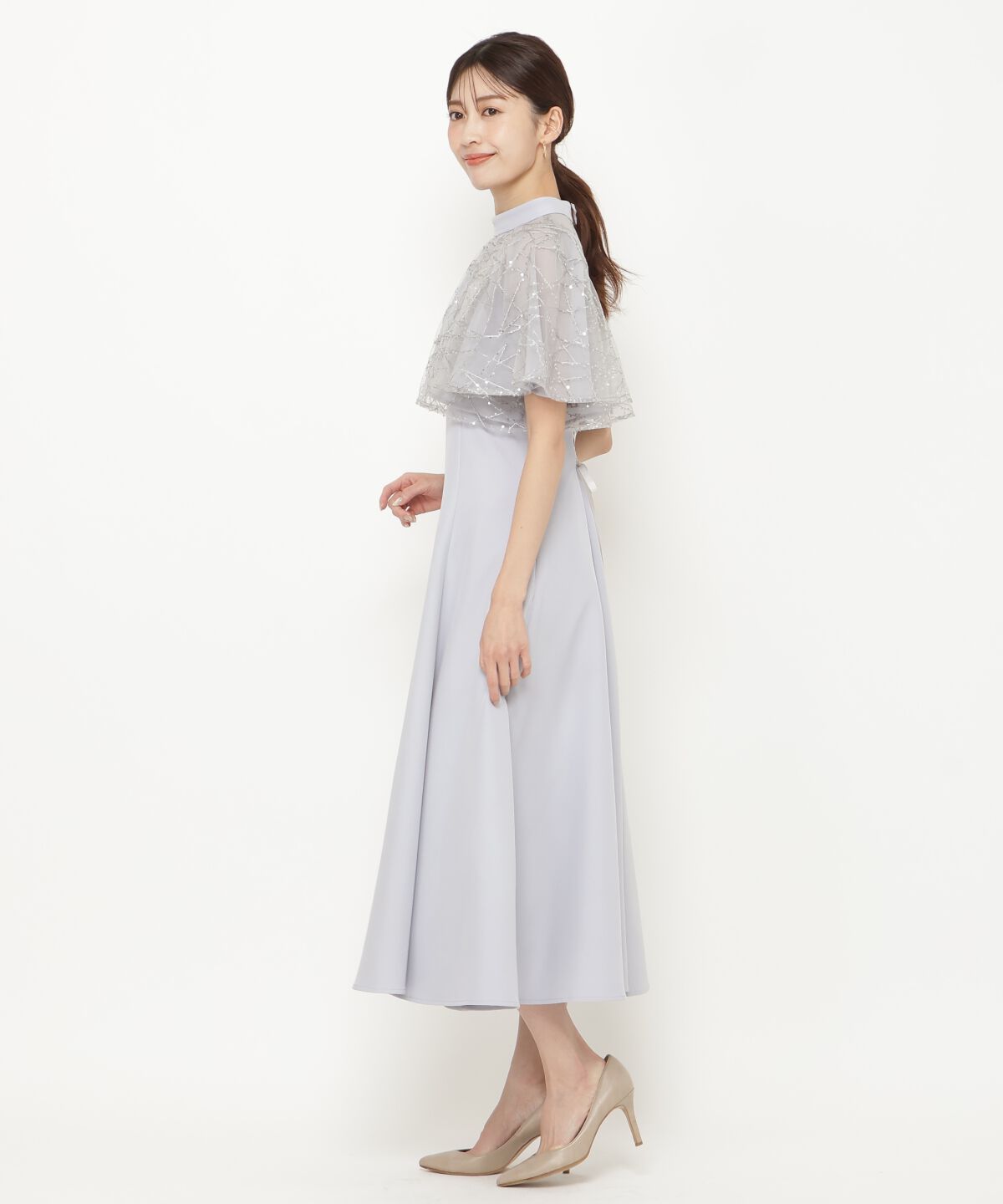 アンドクチュール「スパンコールチュールレイヤードレス」|ドレス|