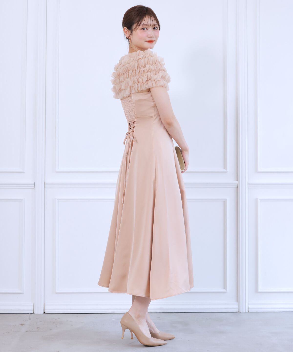 アンドクチュール「チュールケープセットドレス」|ドレス|