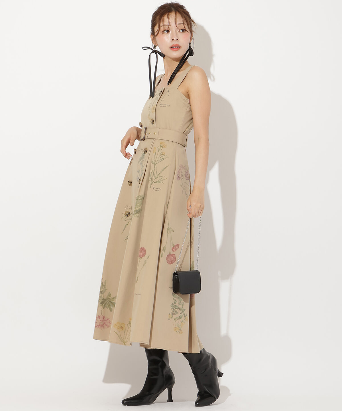 アンドクチュール「オータムフラワートレンチジャンスカ」|ジャンパースカート|