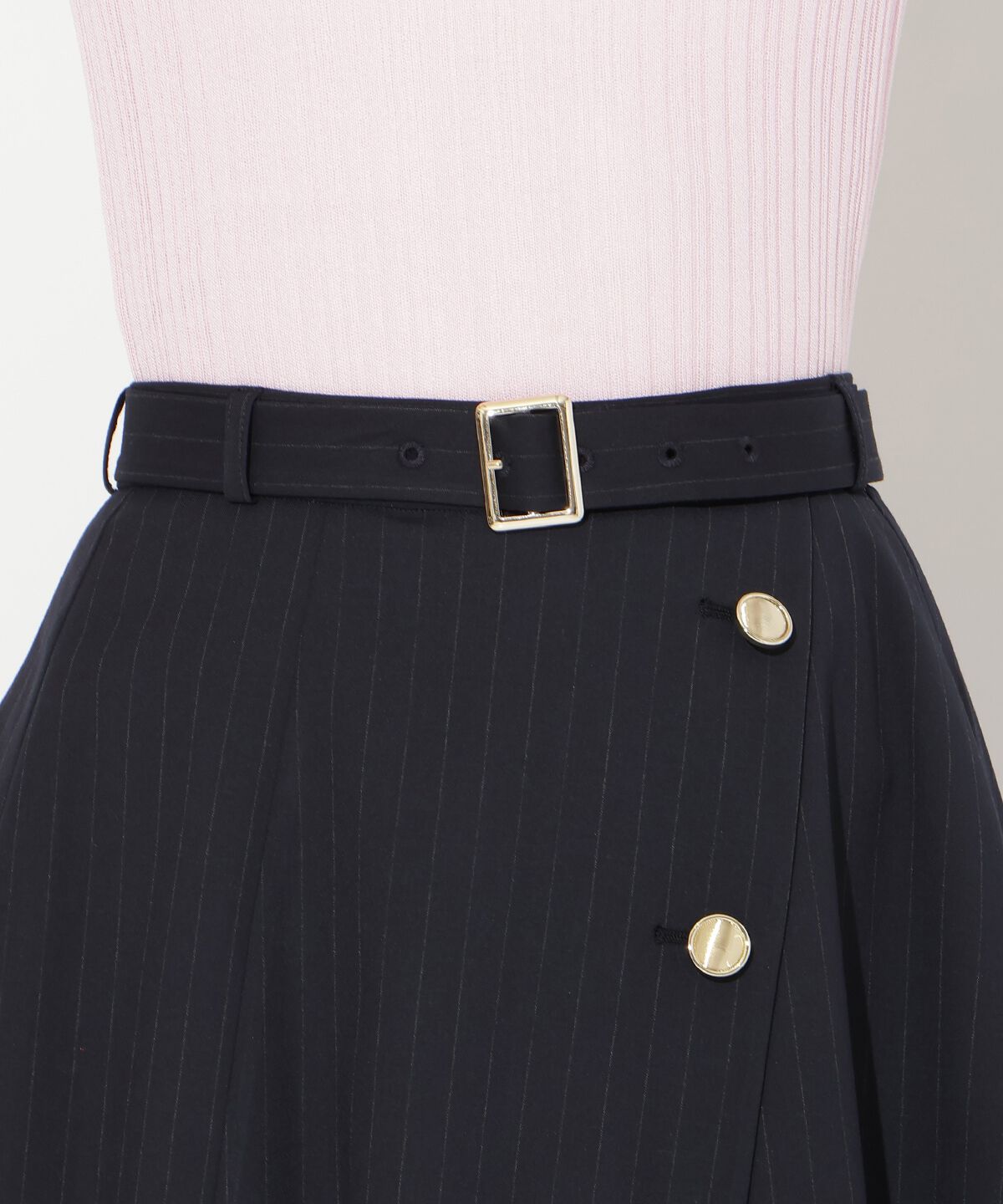 アンドクチュール「ベルト付きレイヤードデザインフレアスカート」|フレア|