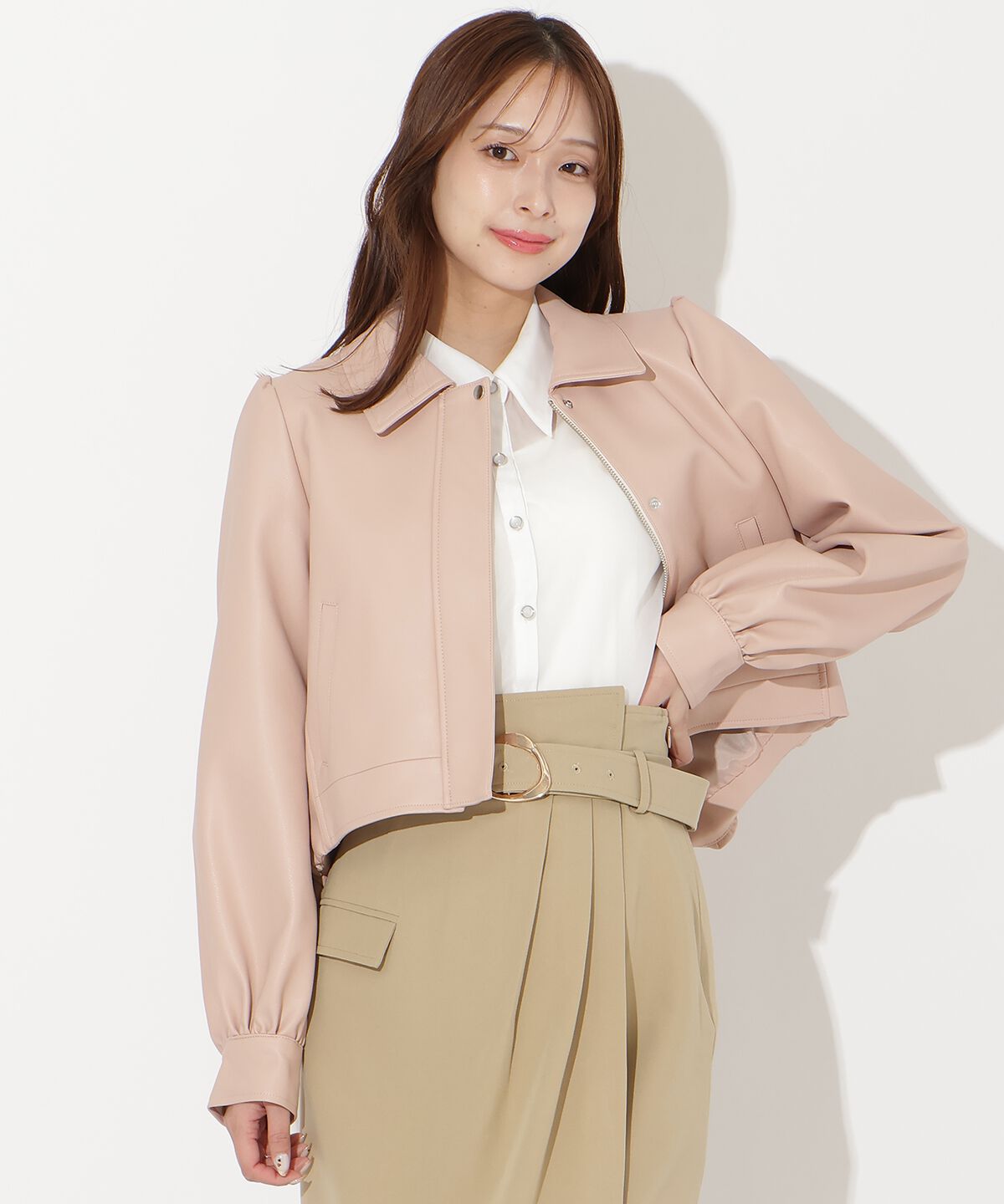 アンドクチュール「フェイクレザーブルゾン」|ブルゾン・スタジャン|