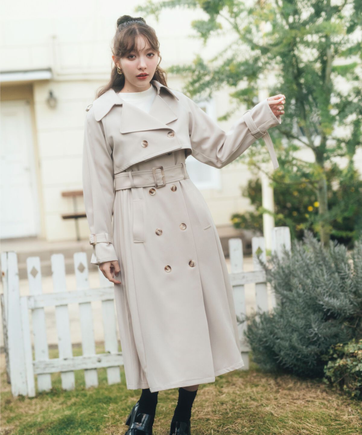 REDYAZEL「3WAYサイドプリーツトレンチコート」|トレンチコート|