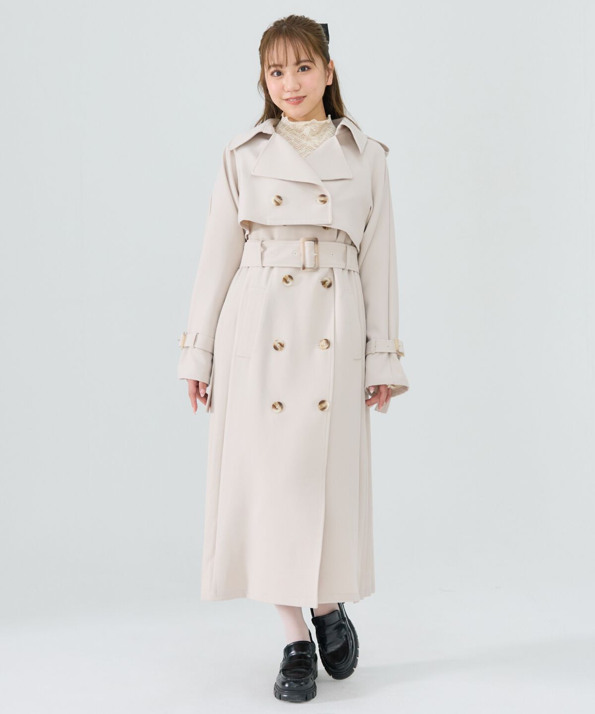 REDYAZEL「3WAYサイドプリーツトレンチコート」|トレンチコート|