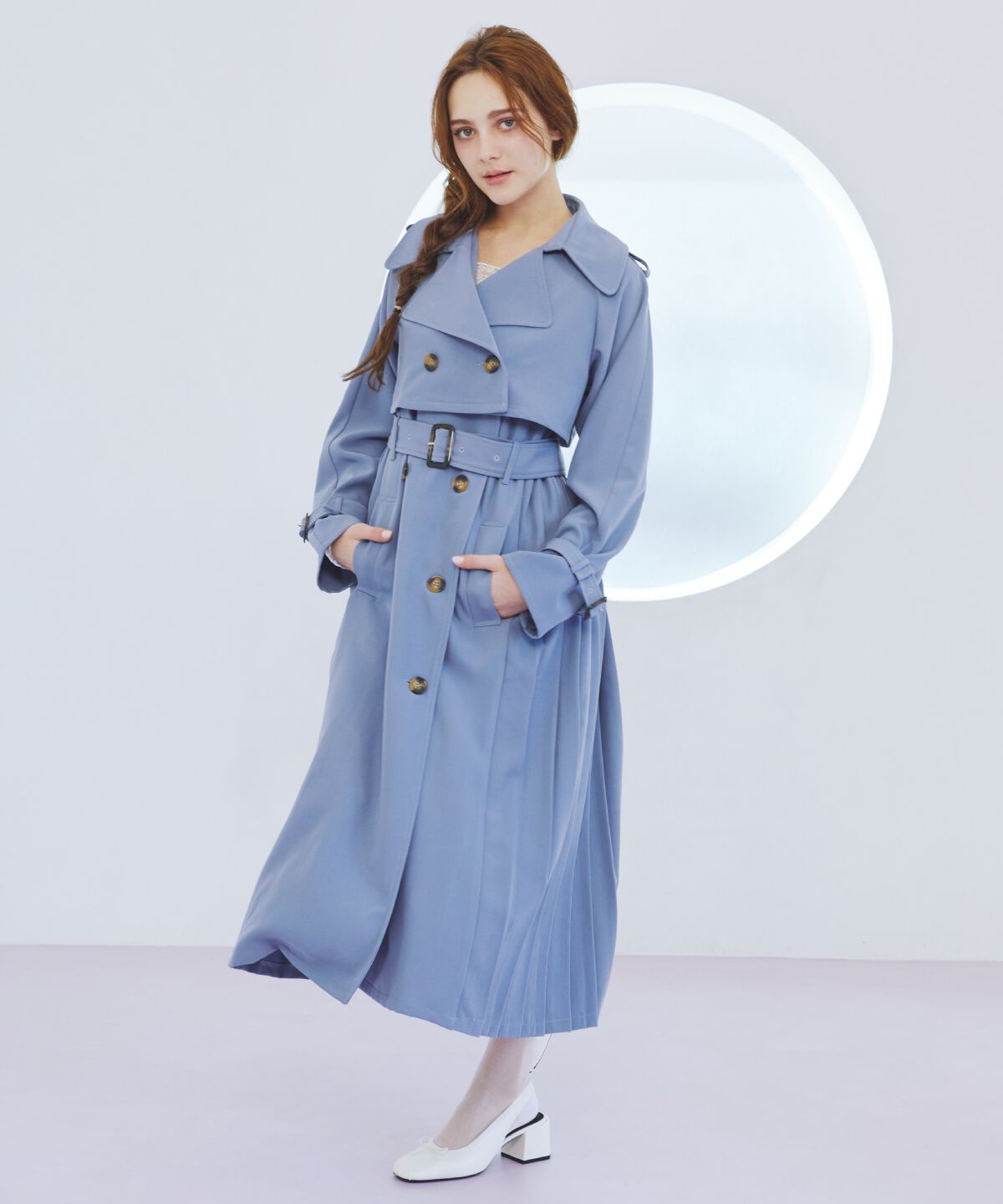 REDYAZEL「3WAYサイドプリーツトレンチコート」|トレンチコート|