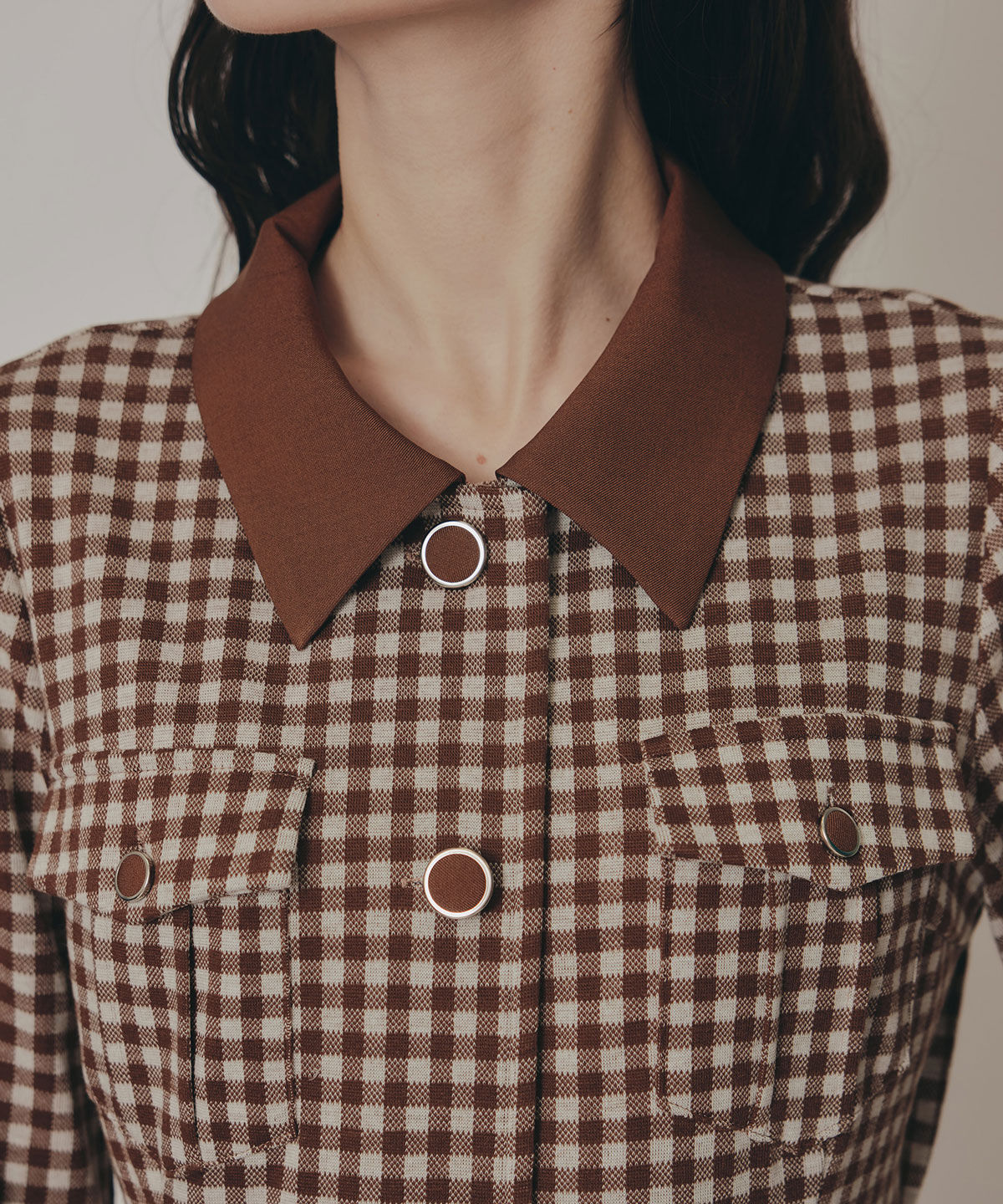 REDYAZEL「チェックバイカラーカットミニワンピース」|ワンピース|