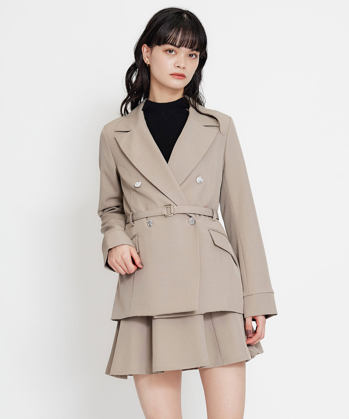 REDYAZEL「ベルトチューリップミニスカート」|フレア|