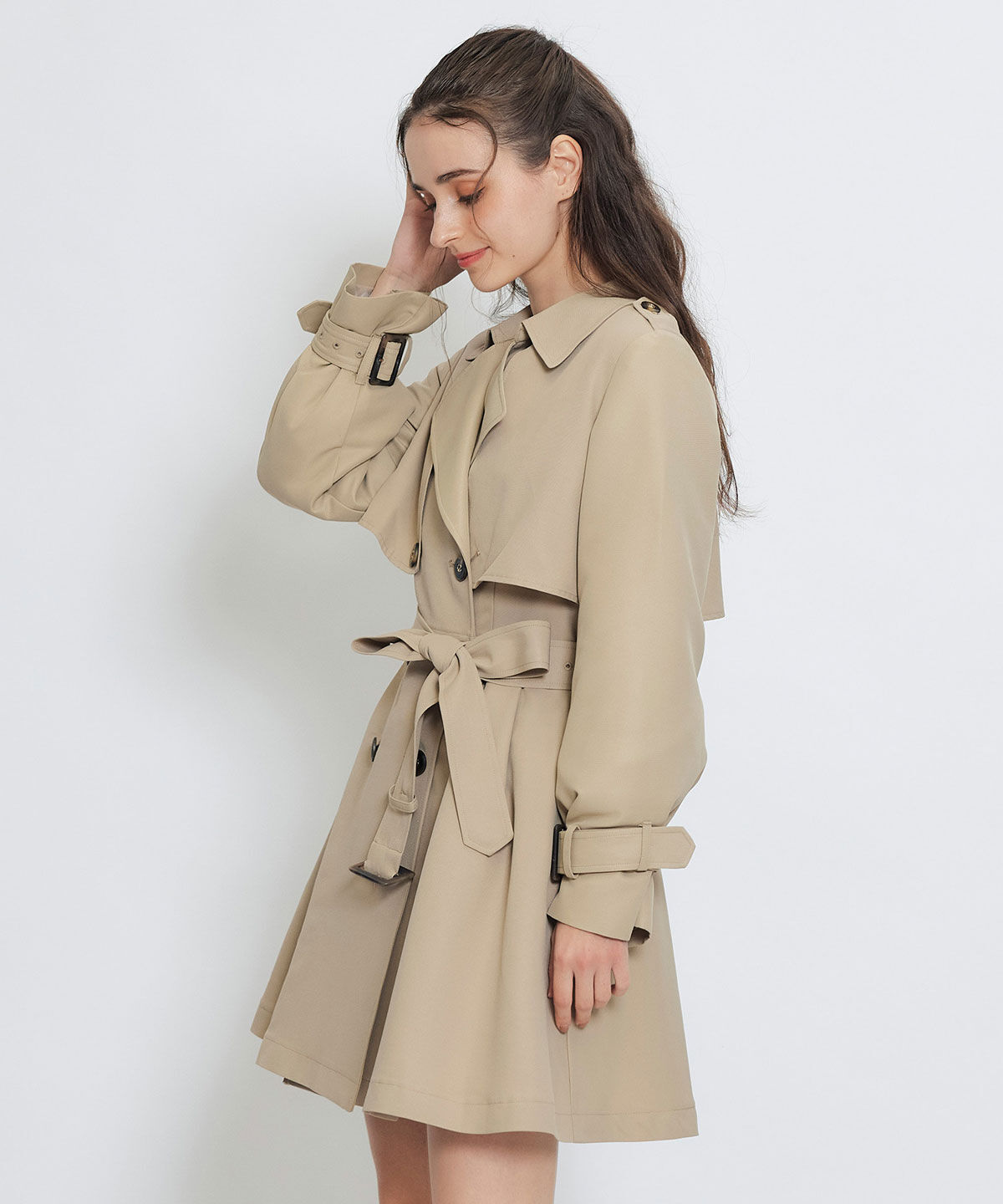 REDYAZEL「ウエストベルトショートトレンチコート」|トレンチコート|