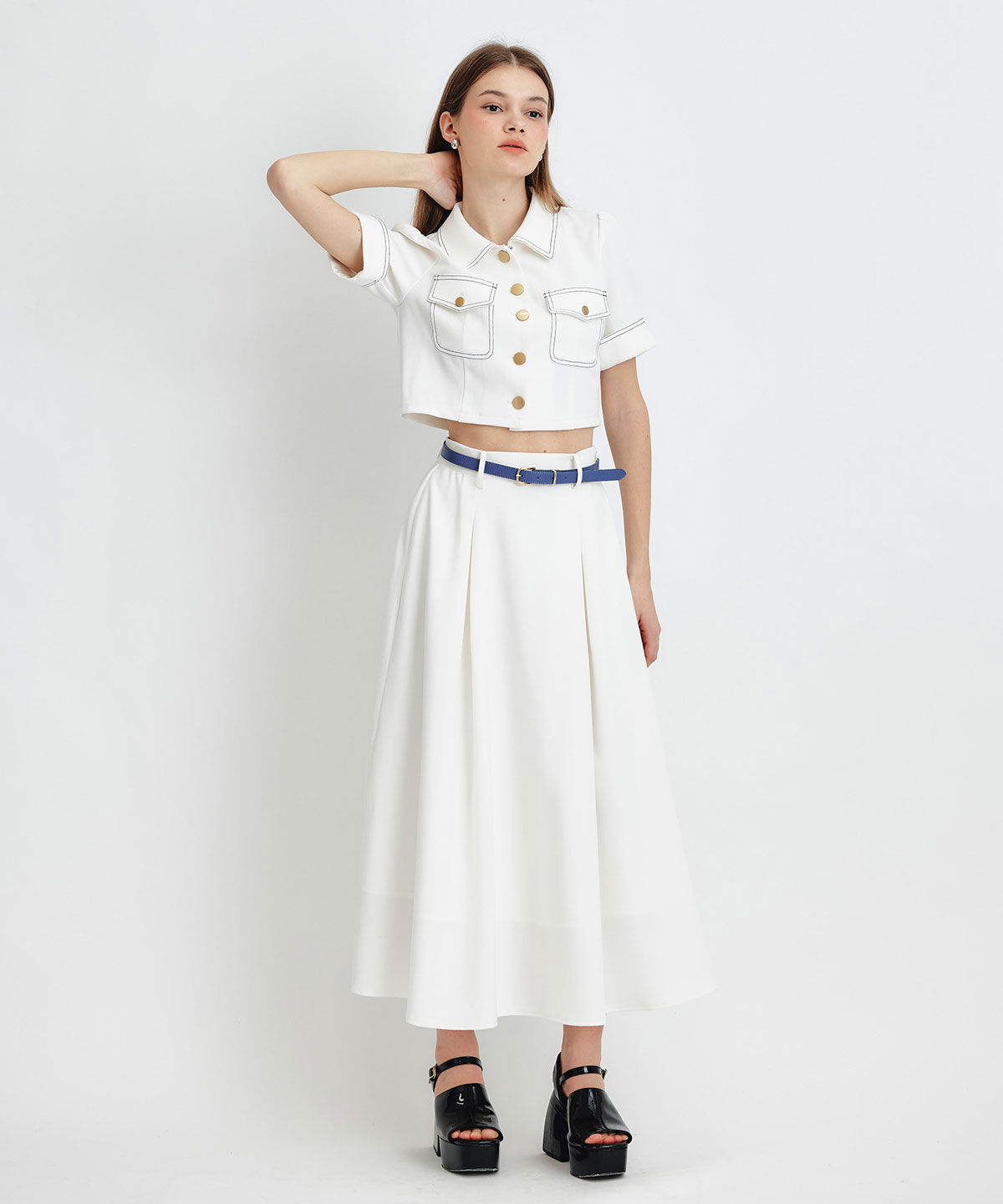 REDYAZEL「ショートジャケット&times;フレアロングスカートセットアップ」|ワンピース|