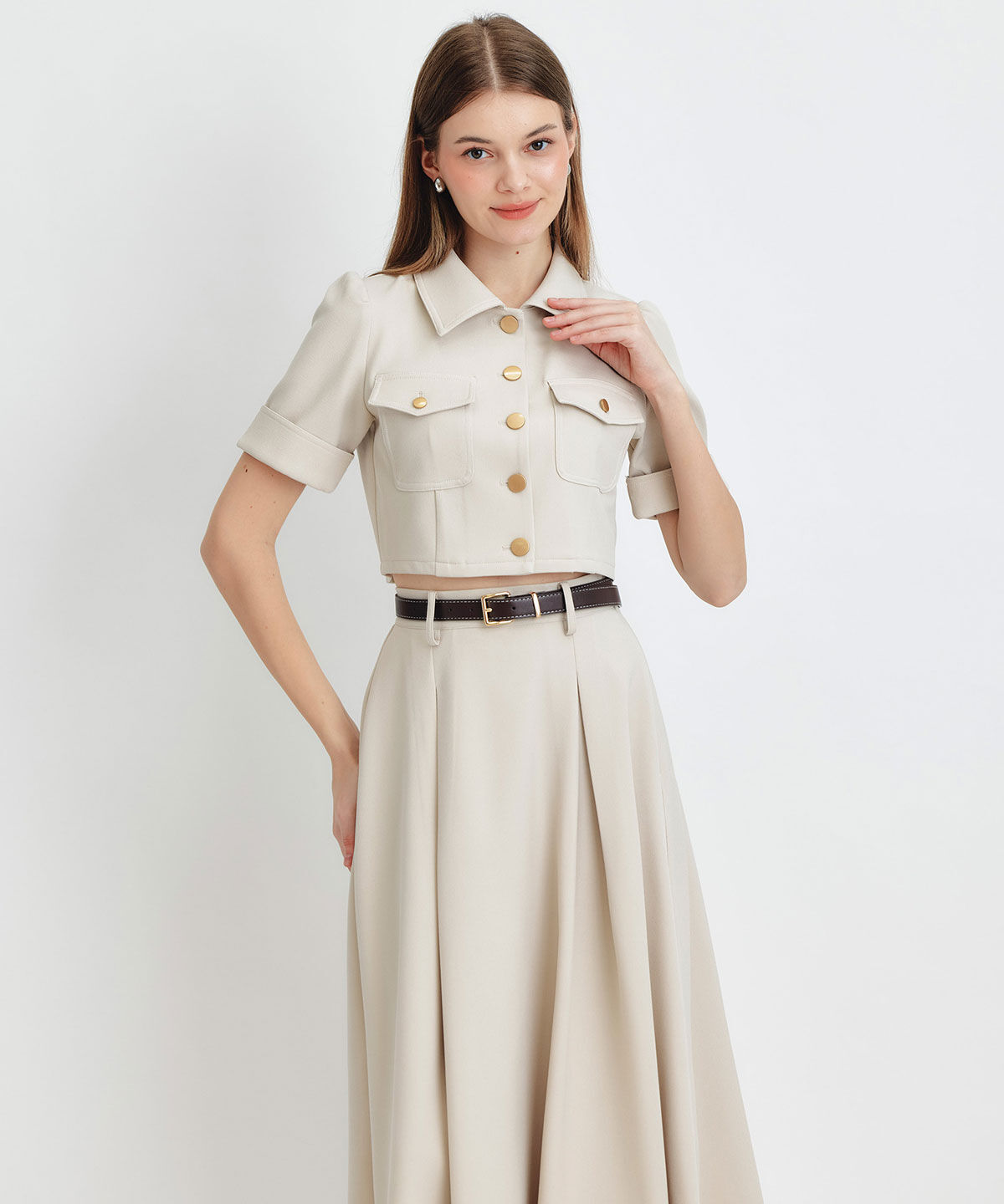 REDYAZEL「ショートジャケット&times;フレアロングスカートセットアップ」|ワンピース|