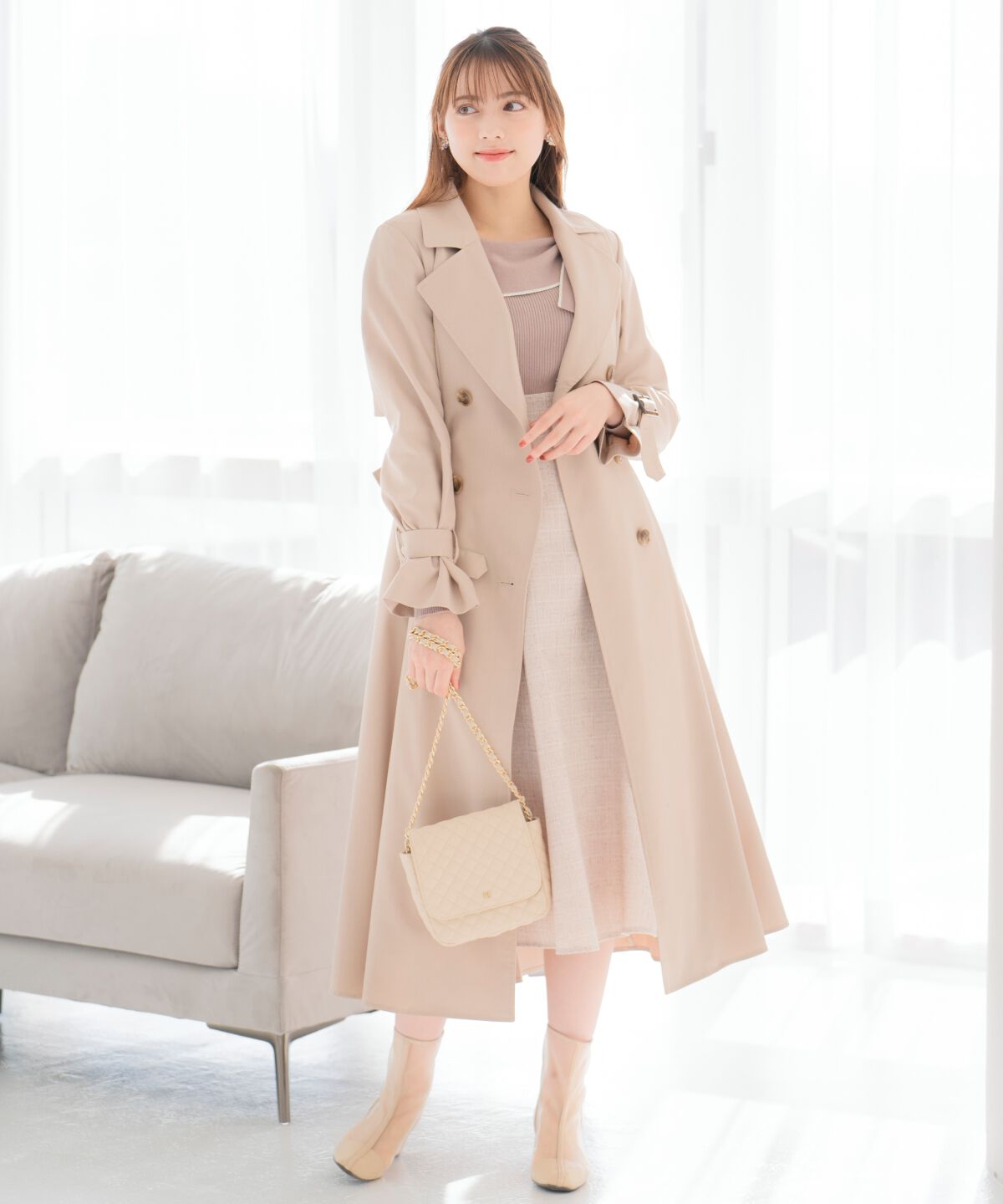 WILLSELECTION「Wボタンスプリングコート」|トレンチコート|