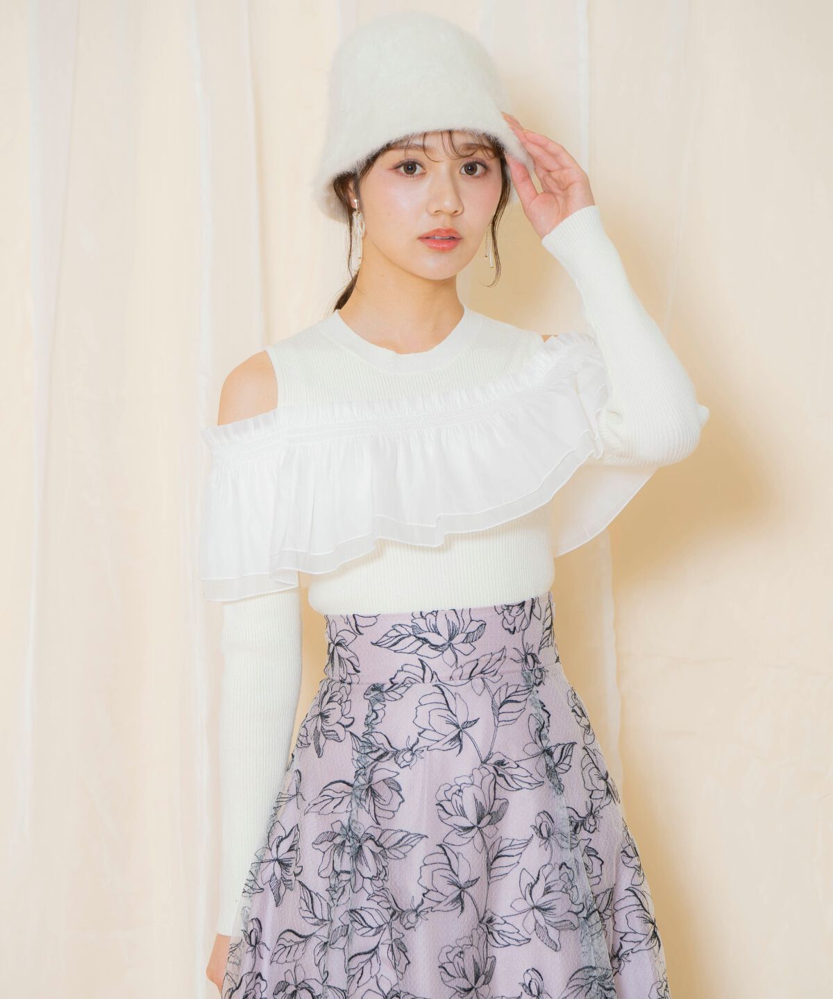 WILLSELECTION「シアーフリルニット」|ニット・セーター|