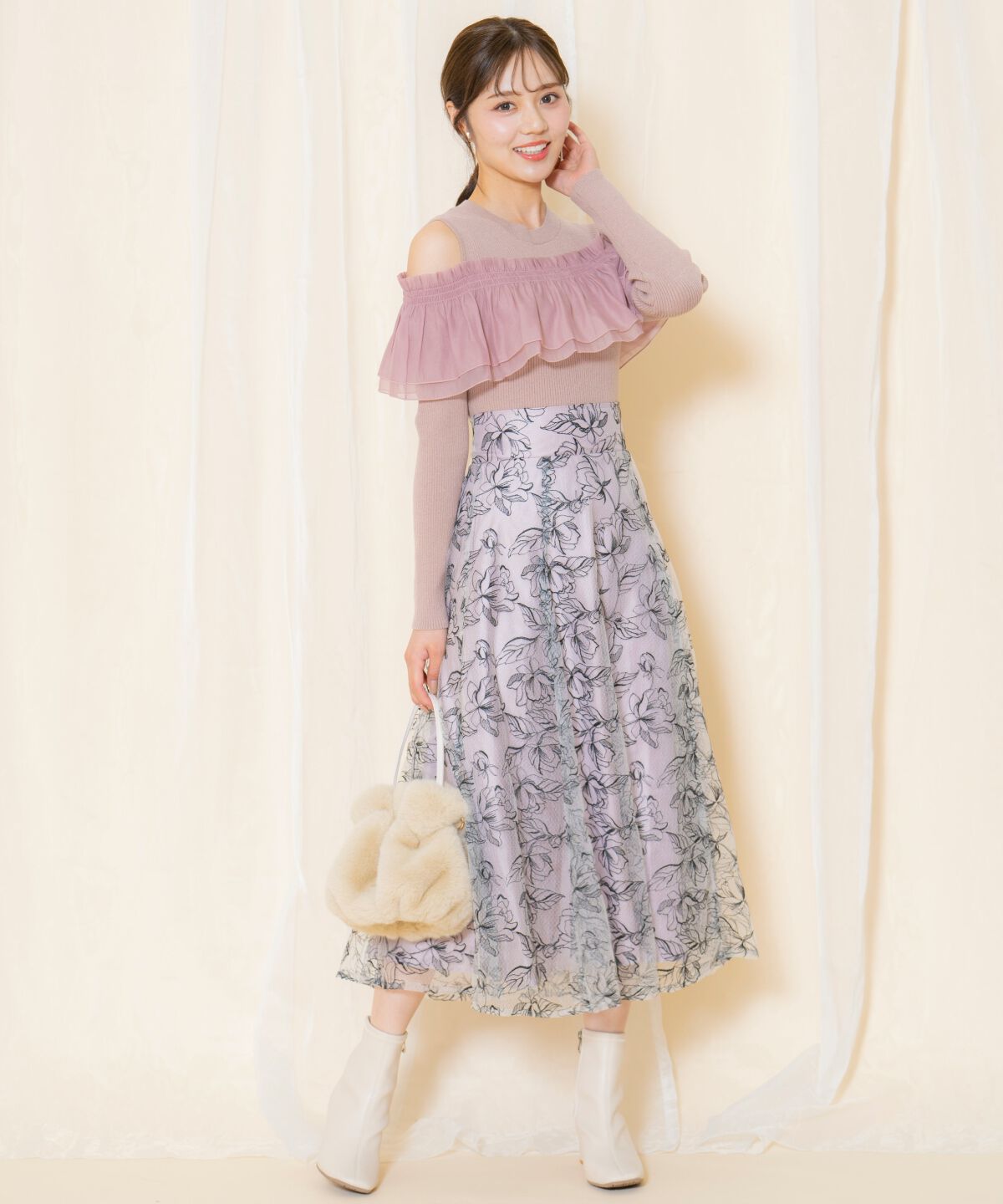 WILLSELECTION「シアーフリルニット」|ニット・セーター|