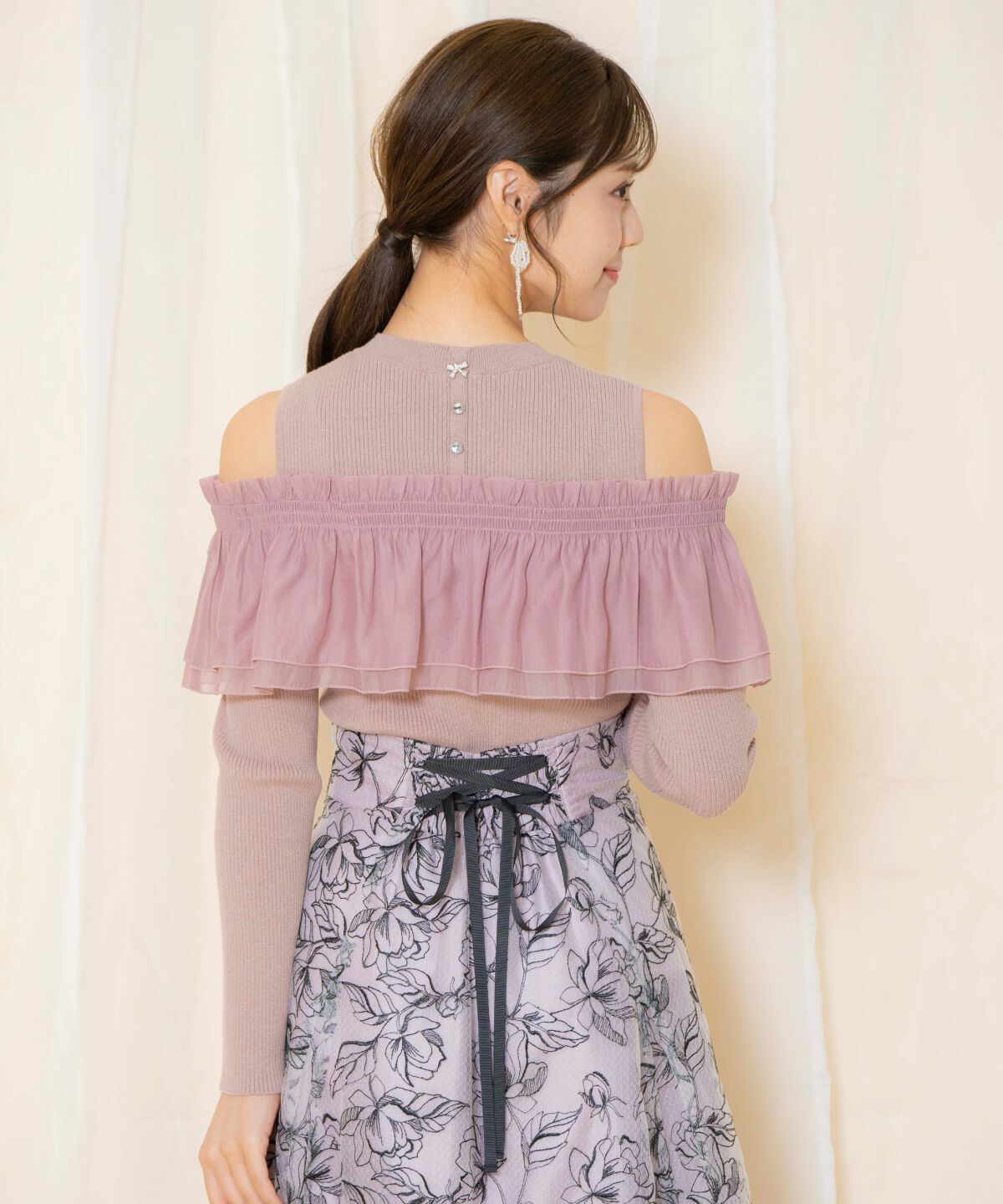 WILLSELECTION「シアーフリルニット」|ニット・セーター|