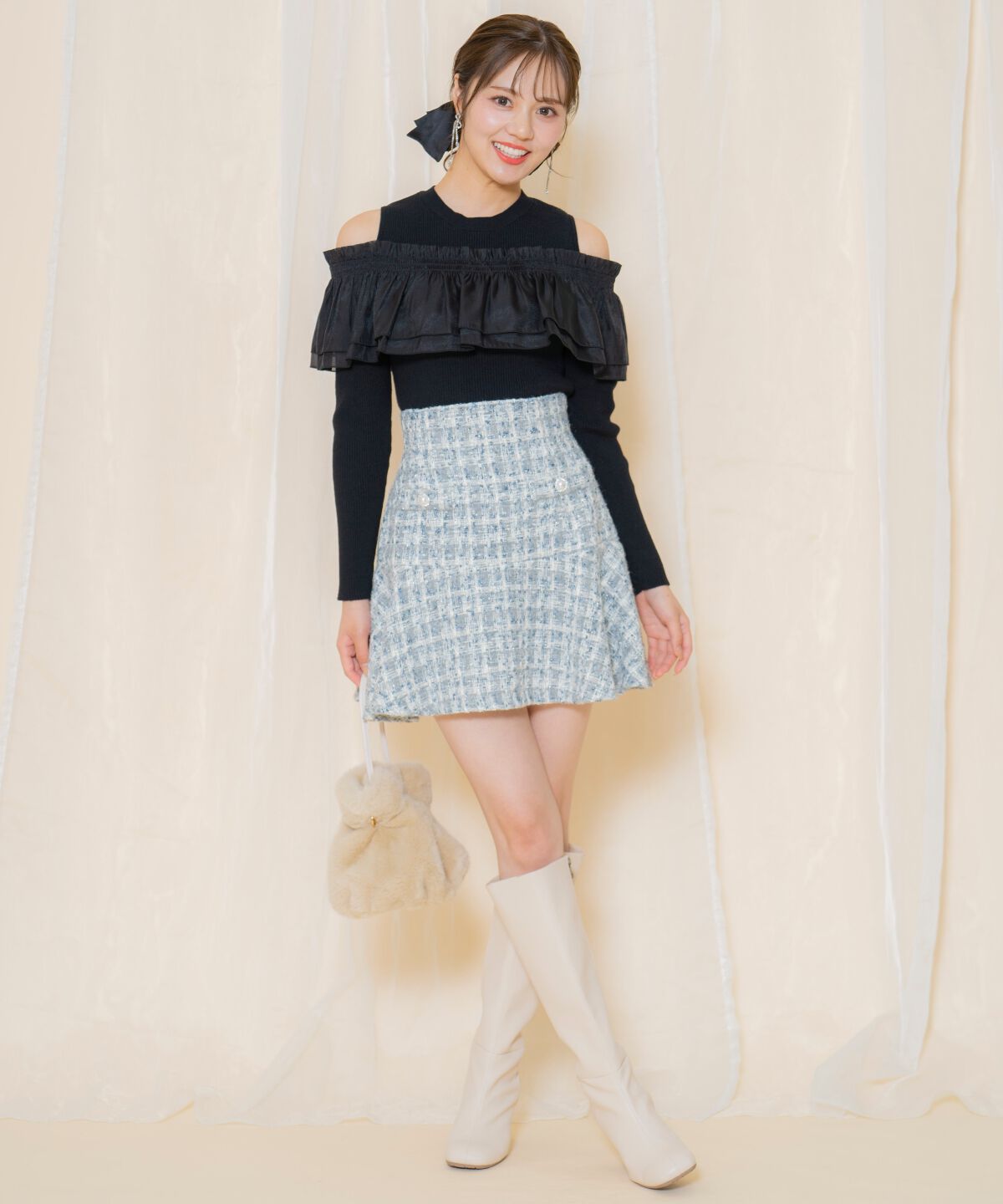 WILLSELECTION「シアーフリルニット」|ニット・セーター|