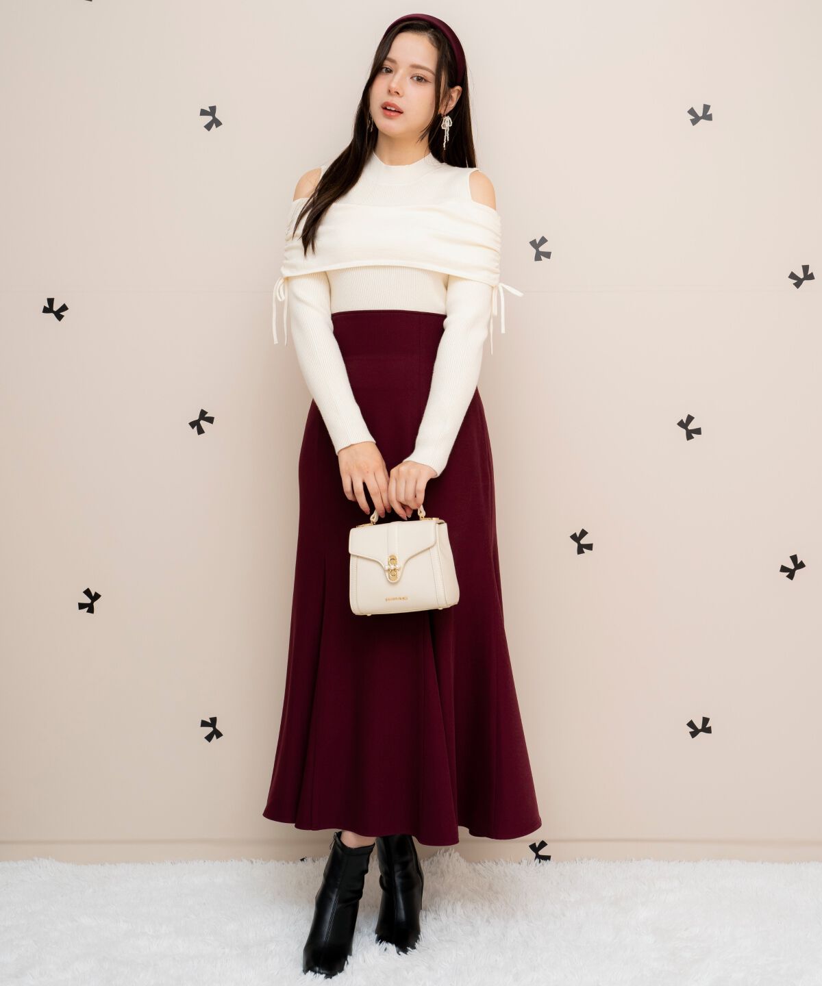 WILLSELECTION「ギャザーリボンオフショルニット」|ニット・セーター|