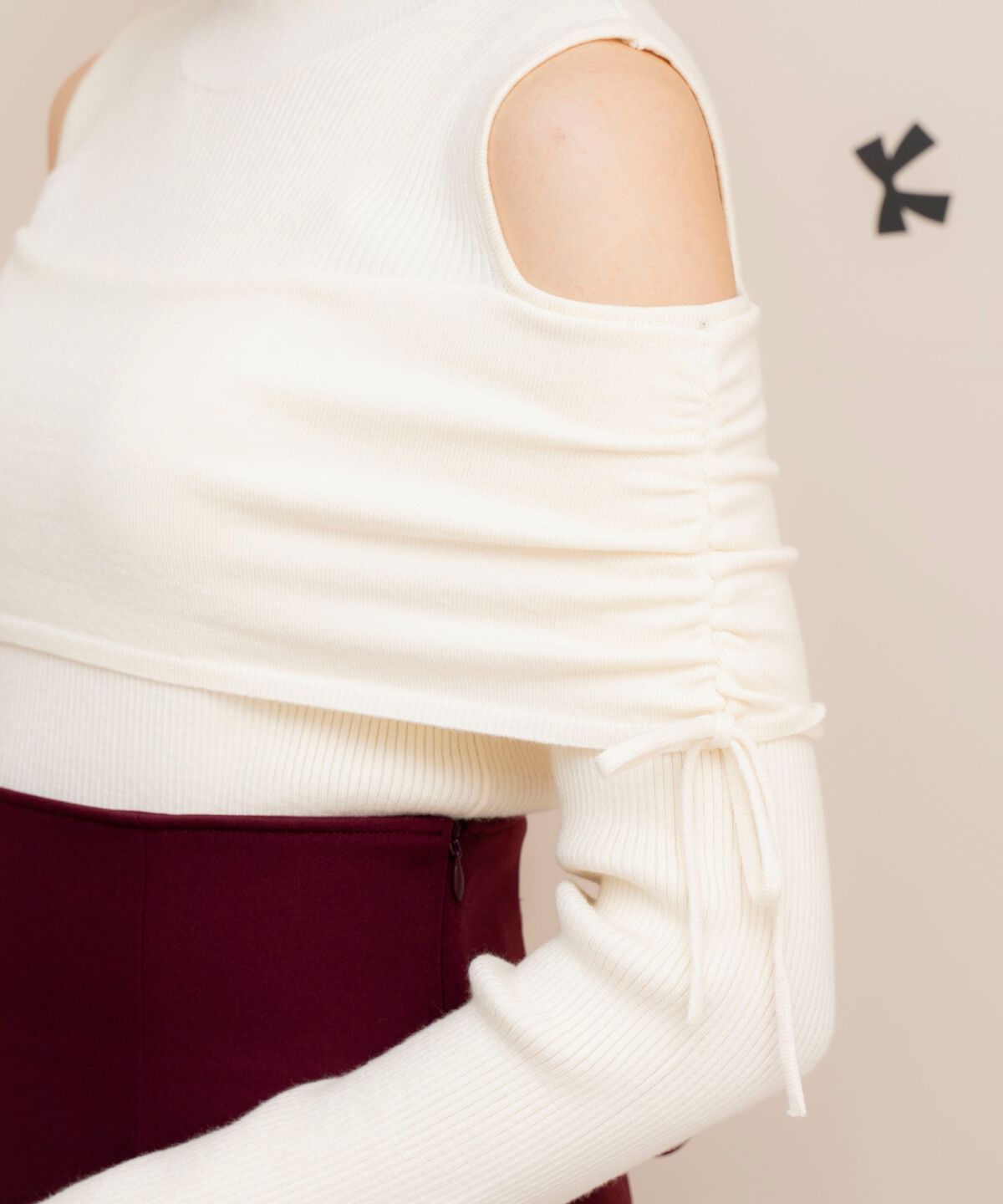 WILLSELECTION「ギャザーリボンオフショルニット」|ニット・セーター|