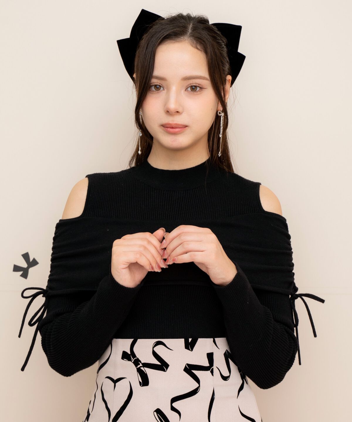 WILLSELECTION「ギャザーリボンオフショルニット」|ニット・セーター|