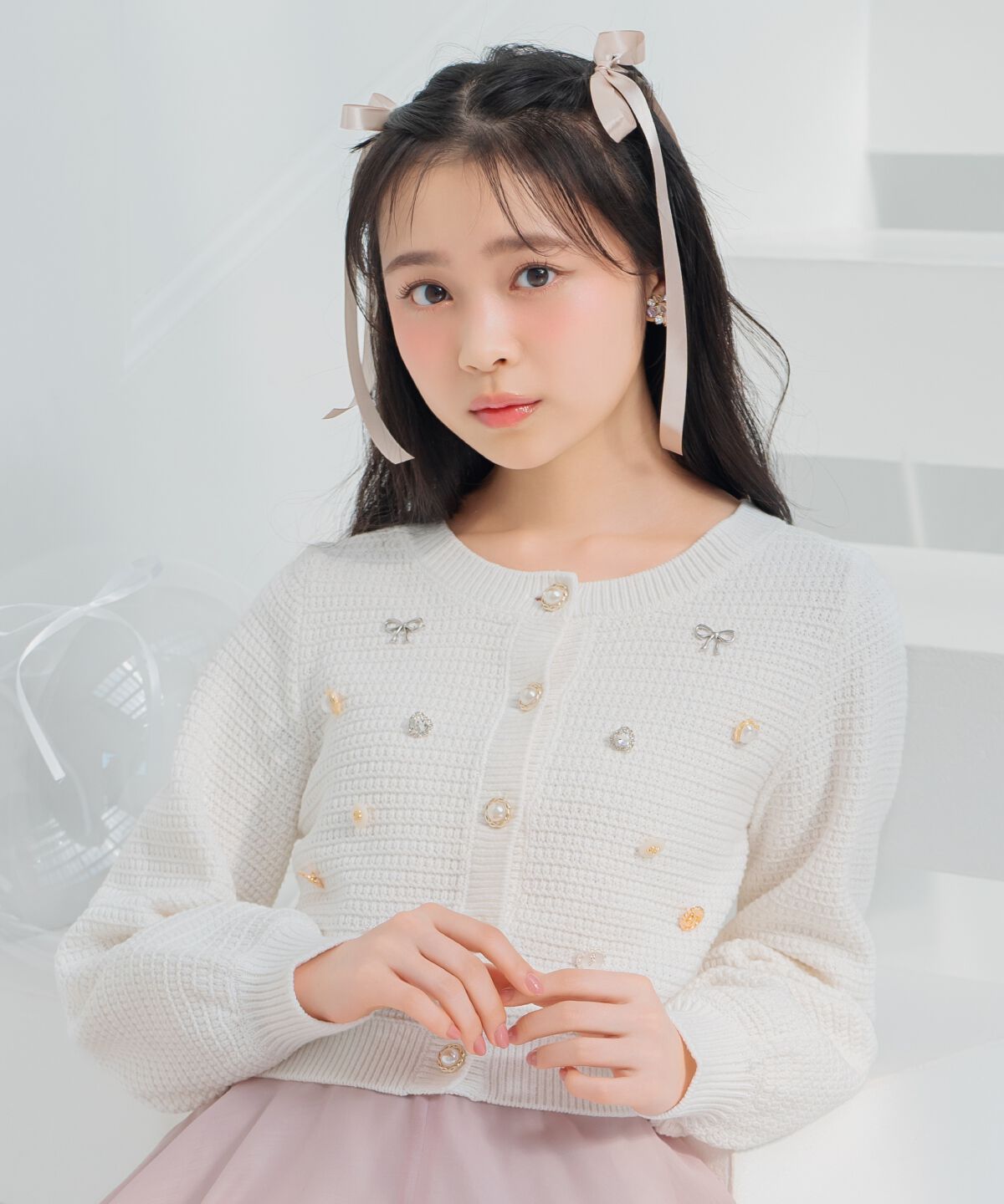 WILLSELECTION「シャイニービジューカーディガン」|カーディガン|