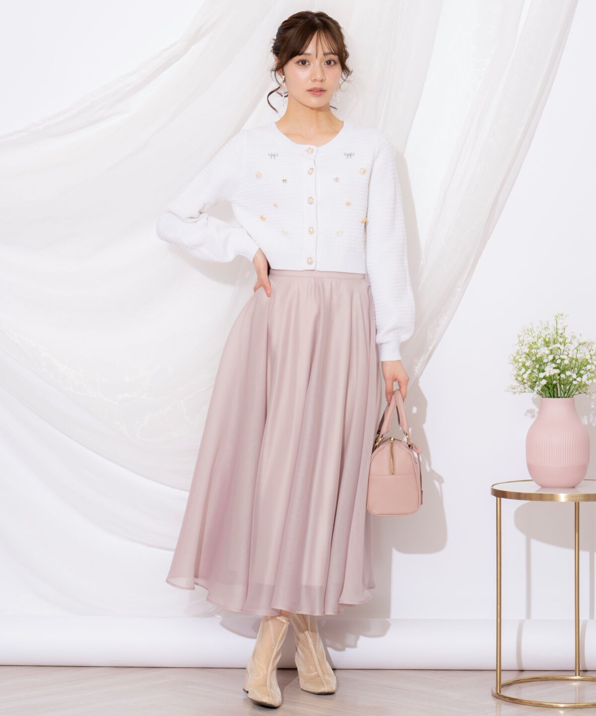 WILLSELECTION「シャイニービジューカーディガン」|カーディガン|