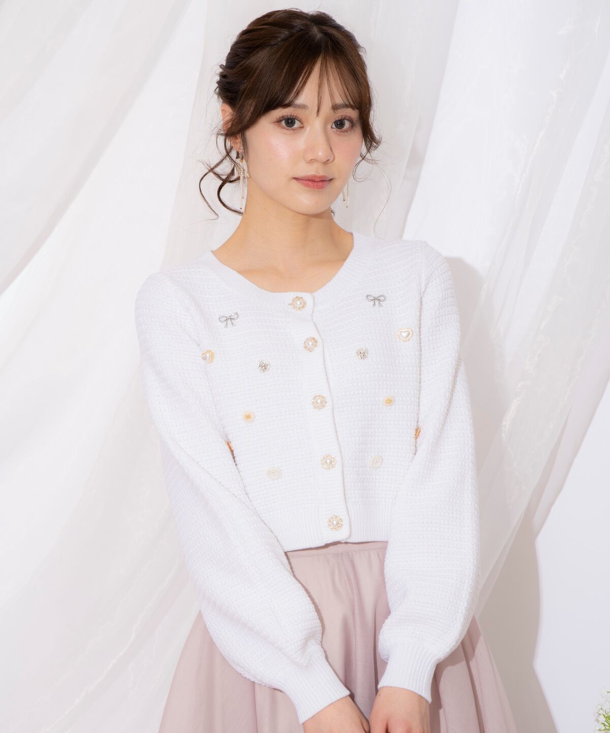 WILLSELECTION「シャイニービジューカーディガン」|カーディガン|