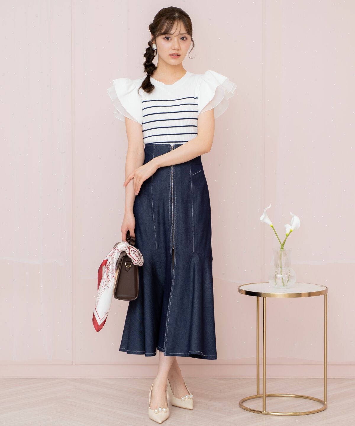 WILLSELECTION「ZIPデザインスリットマーメイドスカート」|フレア|