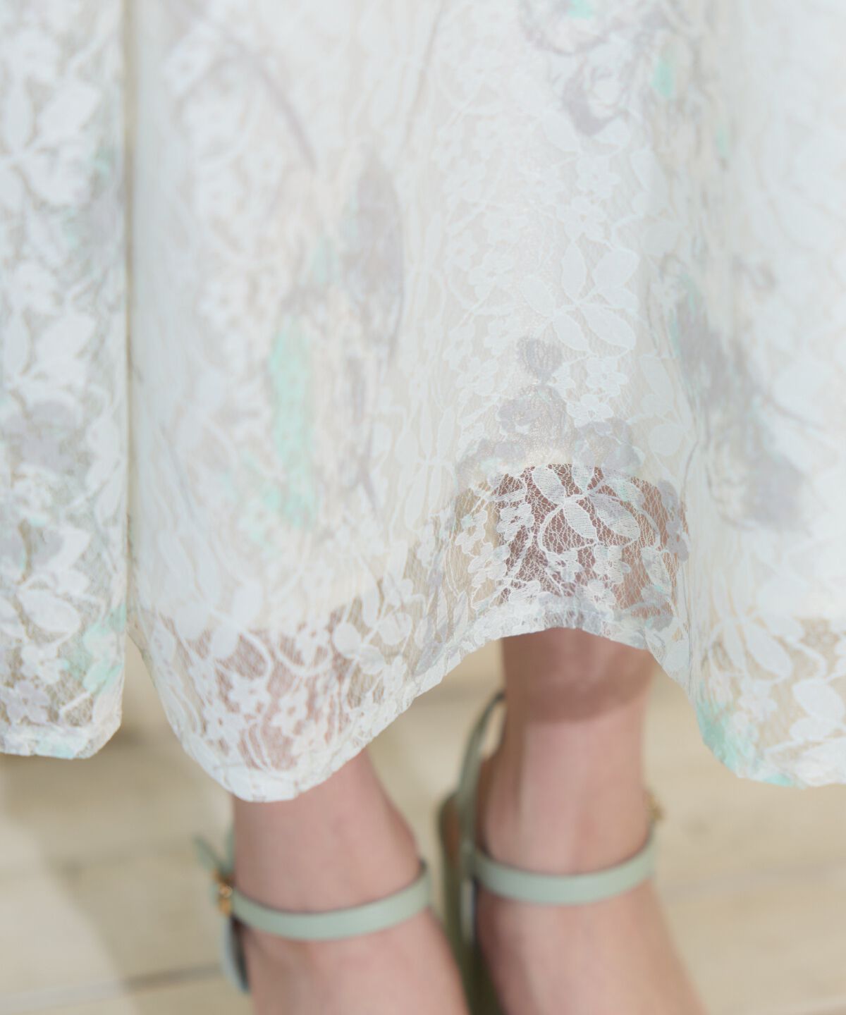 WILLSELECTION「ニュアンスフラワーレースプリントワンピース」|ワンピース|