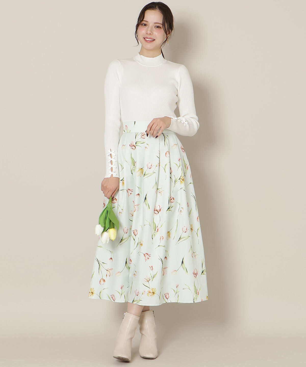 WILLSELECTION「袖リボンラメリブニット」|ニット・セーター|