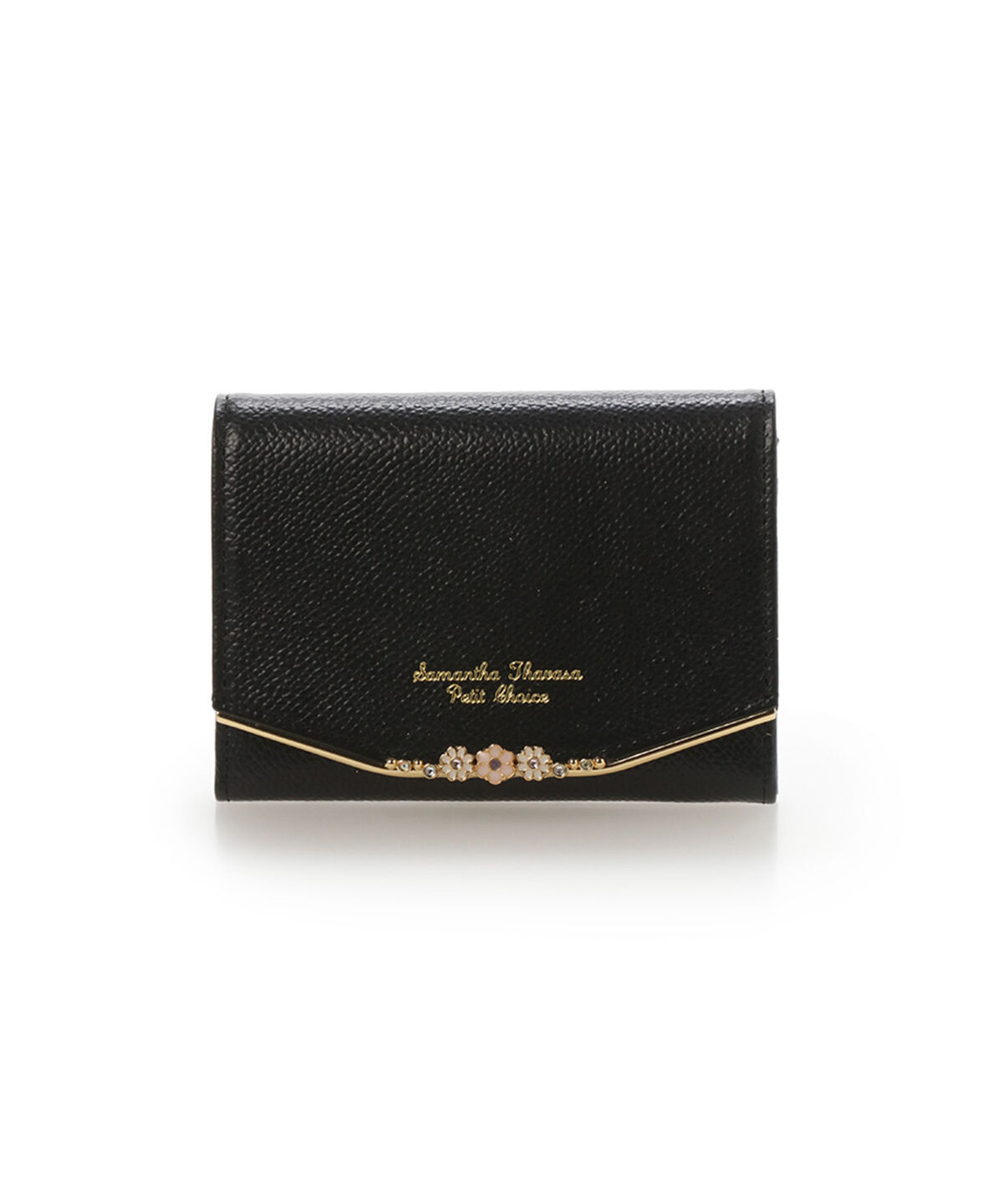Samantha Thavasa Petit Choice「フラワーバー マルチパスケース」|名刺入れ・カードケース|ブラック