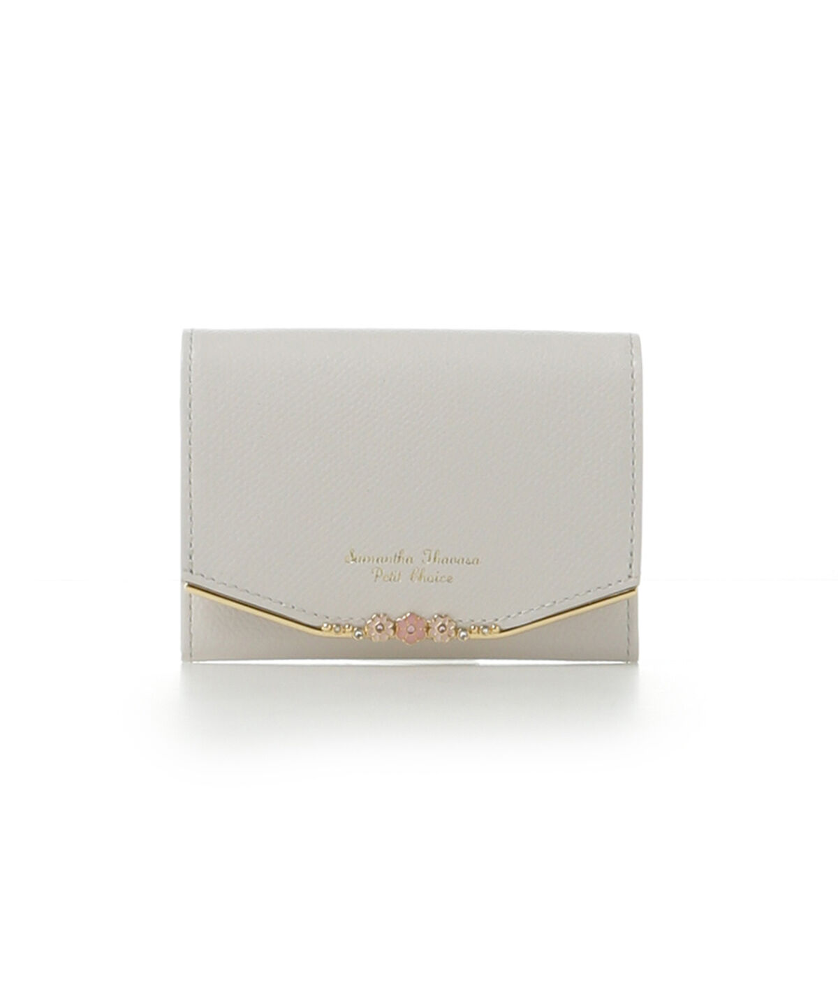 Samantha Thavasa Petit Choice「フラワーバー マルチパスケース」|名刺入れ・カードケース|グレー