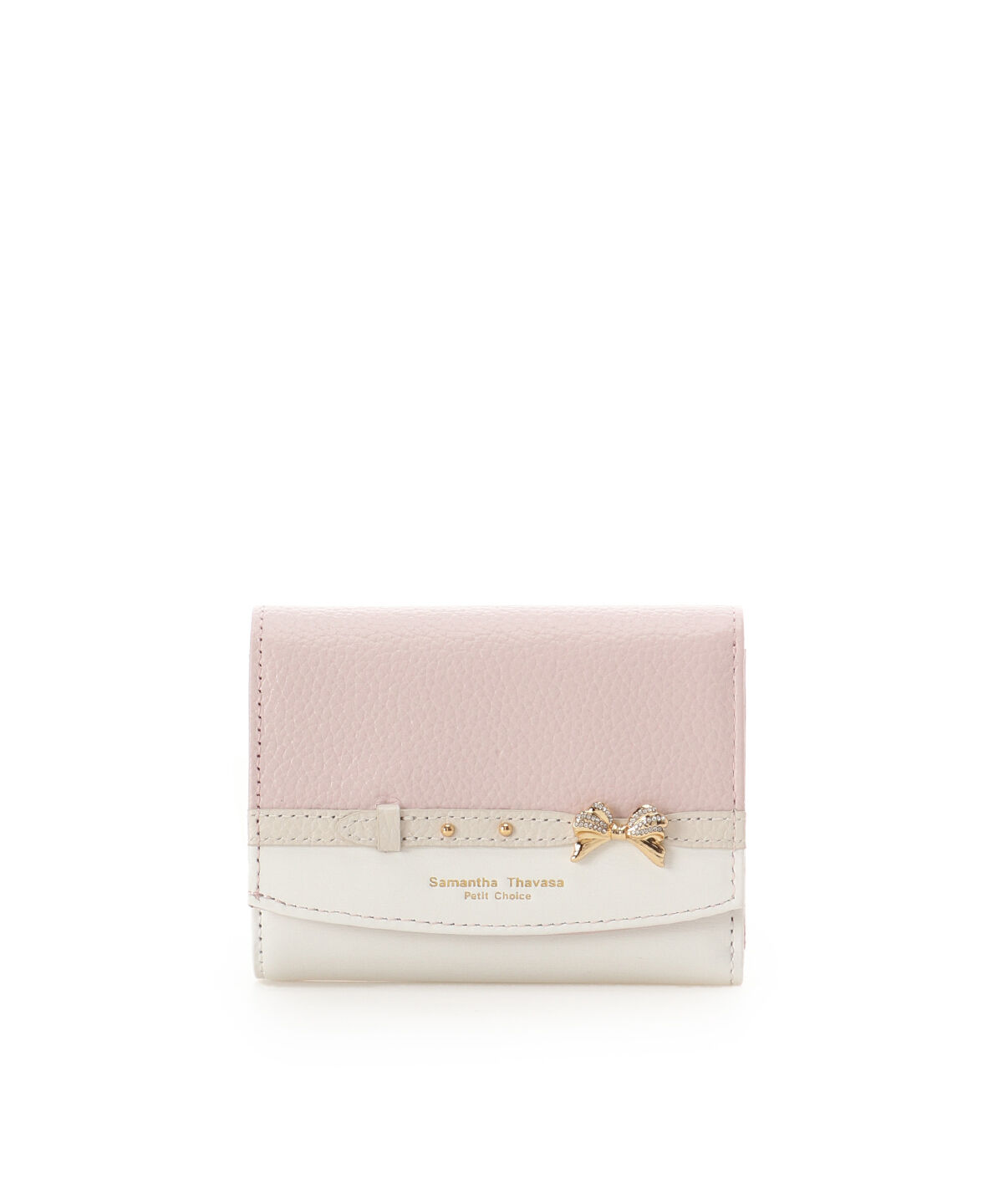 Samantha Thavasa Petit Choice「ビジューリボンバイカラー 折財布」|財布|ピンク