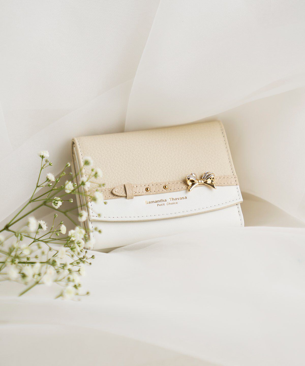 Samantha Thavasa Petit Choice「ビジューリボンバイカラー 折財布」|財布|