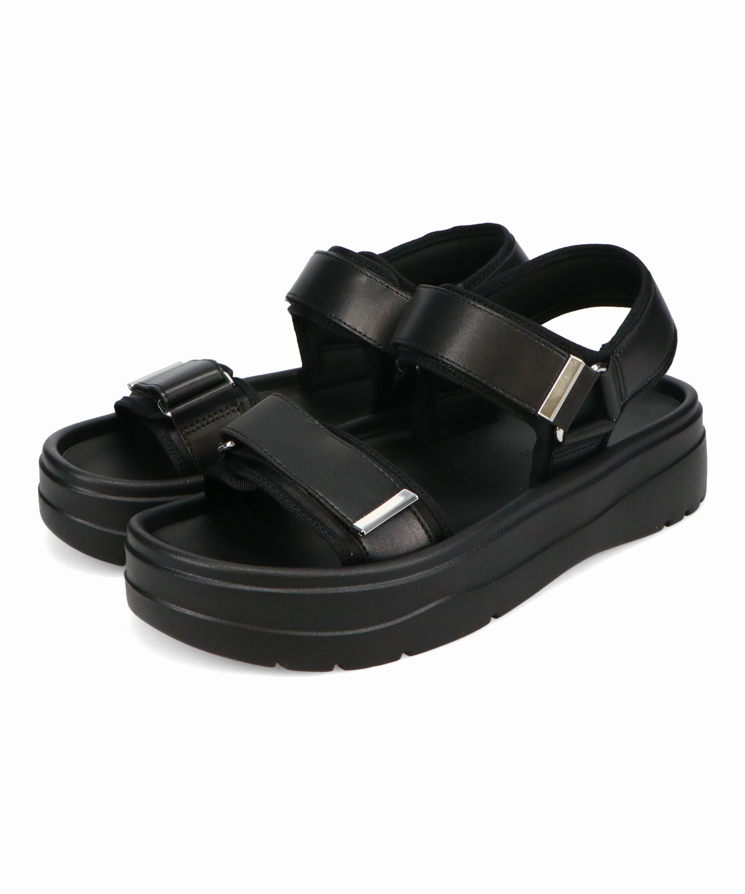 ORiental TRaffic「【Fit meサンダル】メタルパーツ厚底サンダル/51226 サンダル 軽い 人気 トレンド 再入荷」|サンダル|