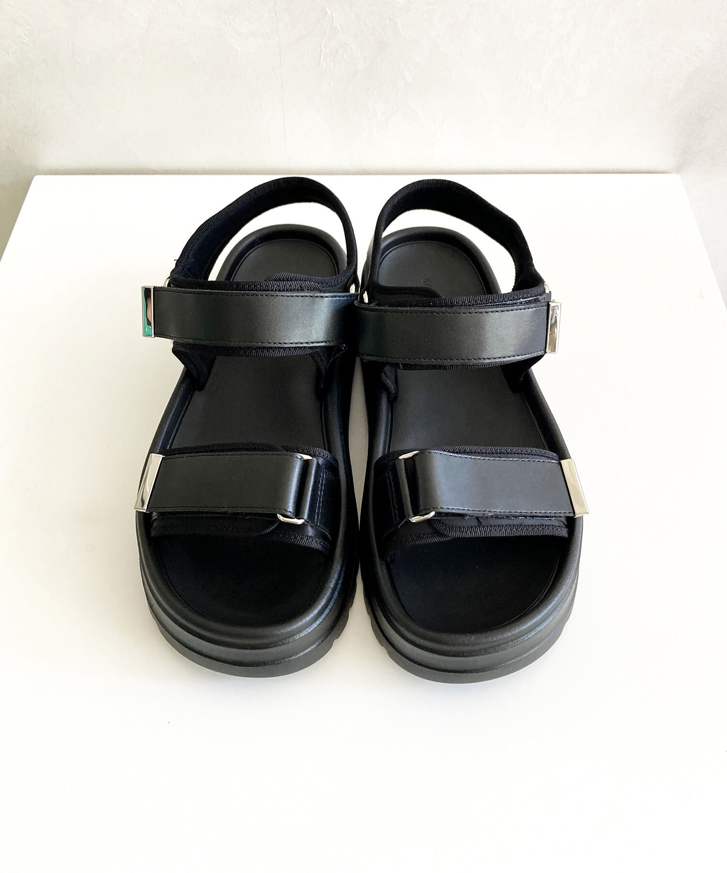 ORiental TRaffic「【Fit meサンダル】メタルパーツ厚底サンダル/51226 サンダル 軽い 人気 トレンド 再入荷」|サンダル|