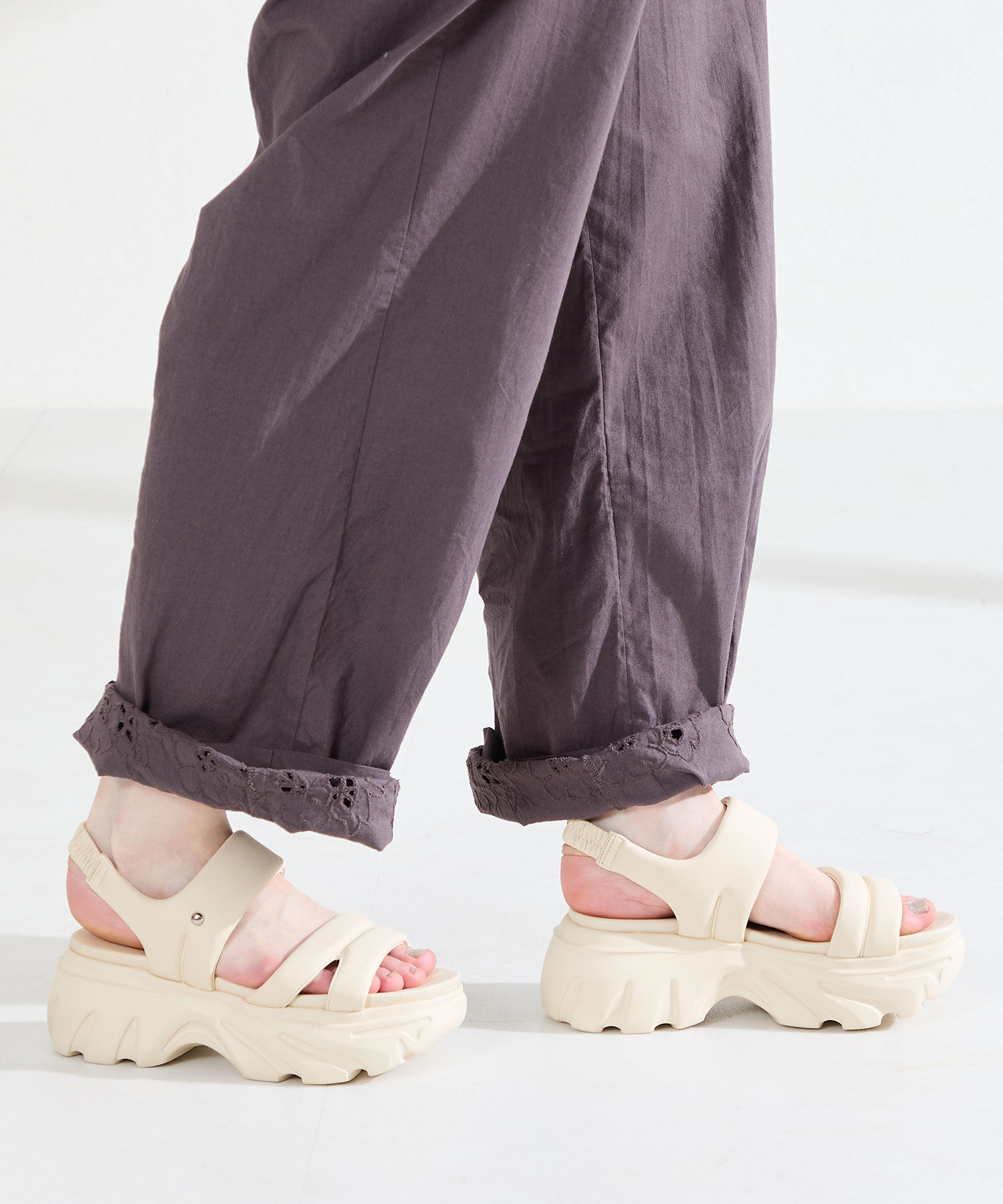 ORiental TRaffic「●2026春夏新作●パデット ストラップ 厚底 サンダル /61202」|サンダル|