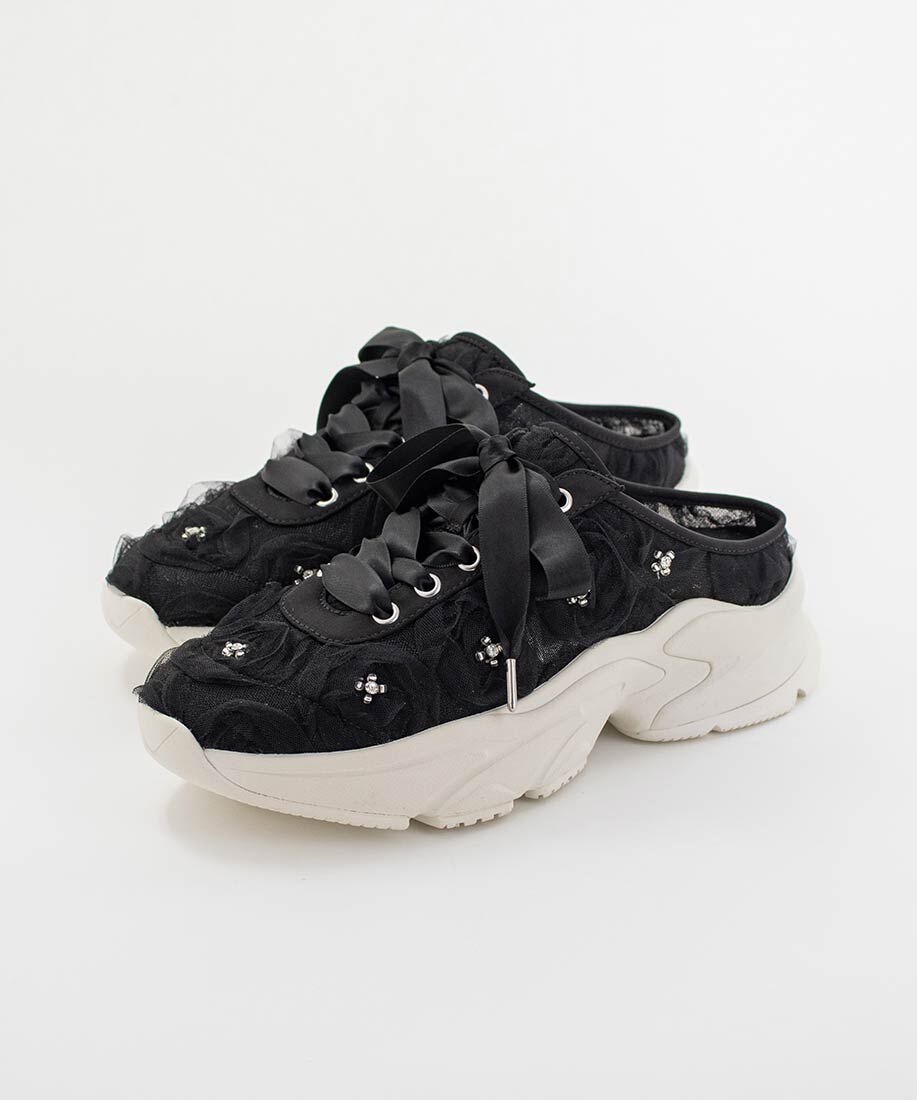  「フラワービジュースニーカーミュール」|スニーカー|