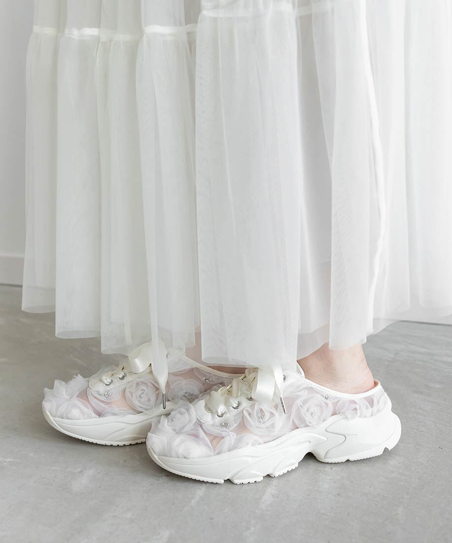  「フラワービジュースニーカーミュール」|スニーカー|