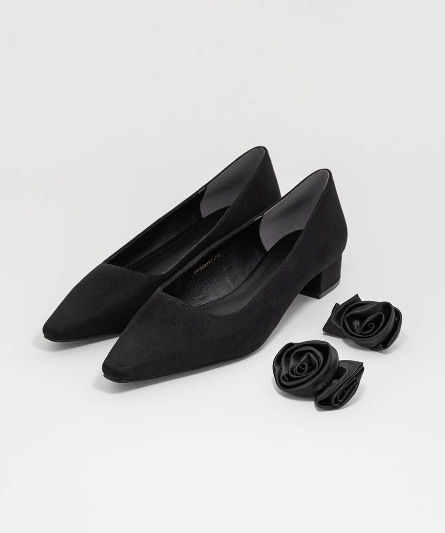  「2WAY ローズモチーフフラットパンプス」|パンプス|