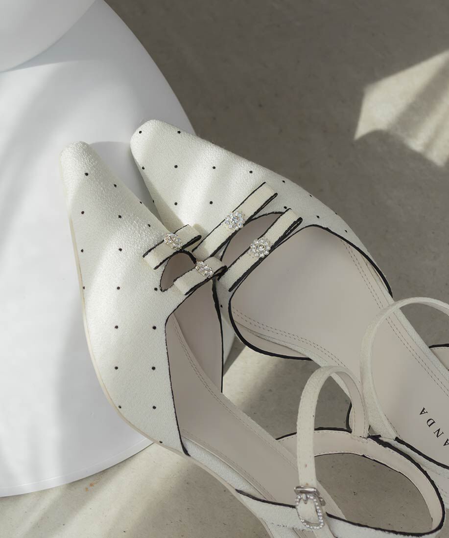  「ミニリボンアンクルストラップパンプス」|パンプス|