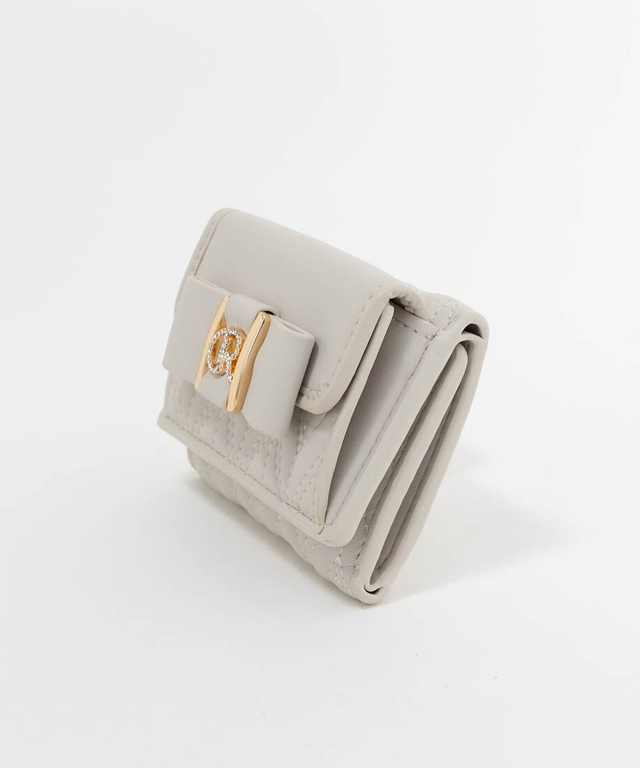  「ビジューモノグラムリボン三つ折りウォレット」|財布|