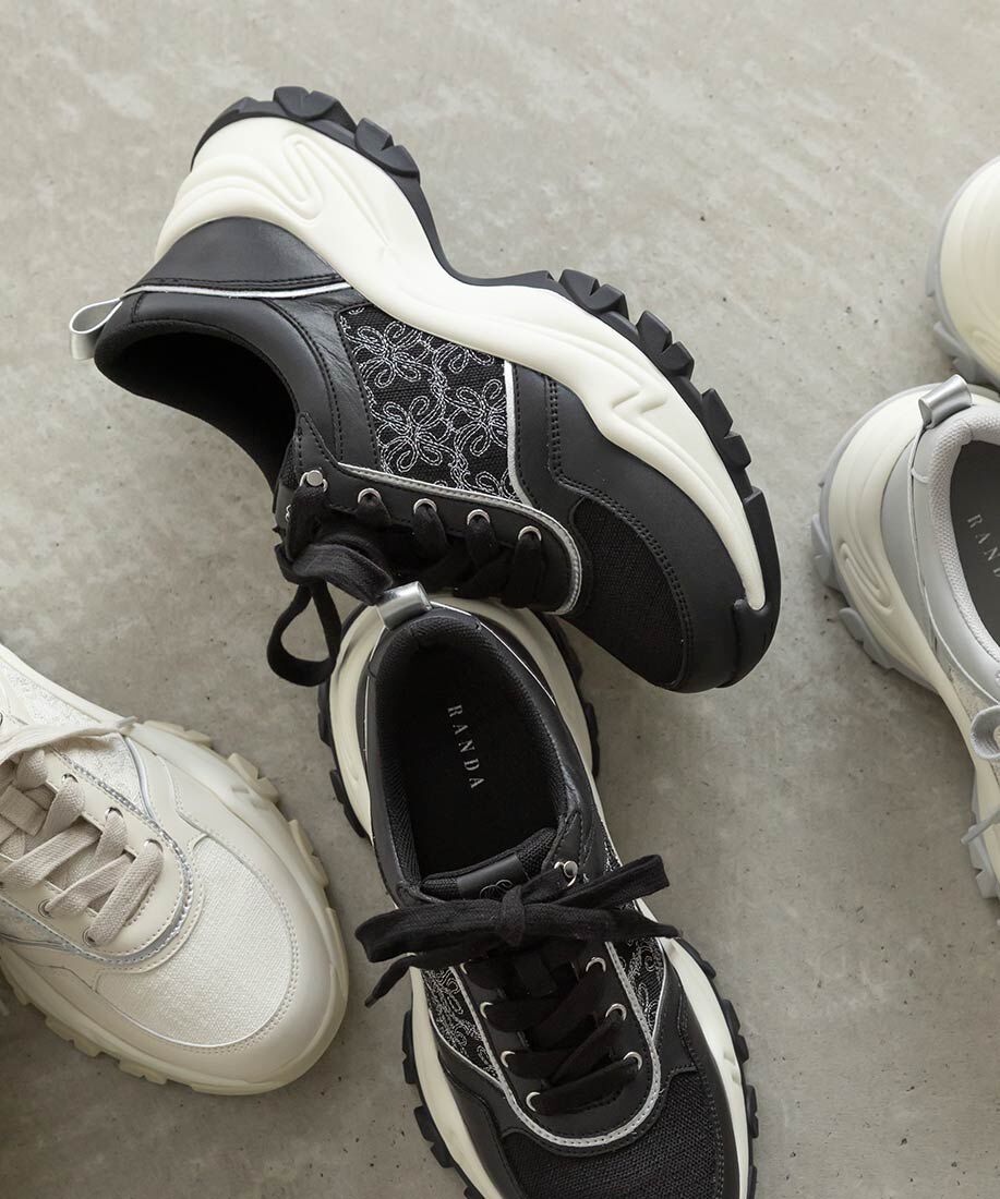  「モノグラム刺繍デザインスニーカー」|スニーカー|