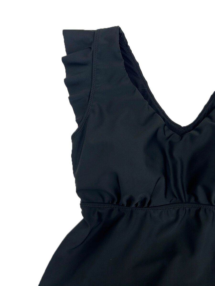 Riberce「【新作】ブラックペタルスリーブキャミソールビキニ/キャミキニ」|ビキニ|