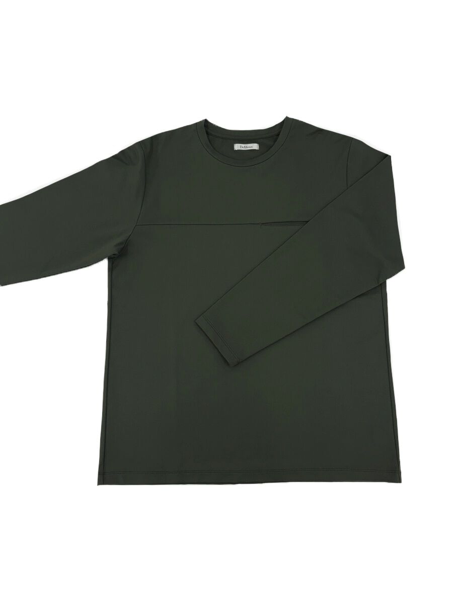 Riberce「【新作】UVカット無地メンズロングスリーブTシャツ」|スウェット・ジャージ|カーキ