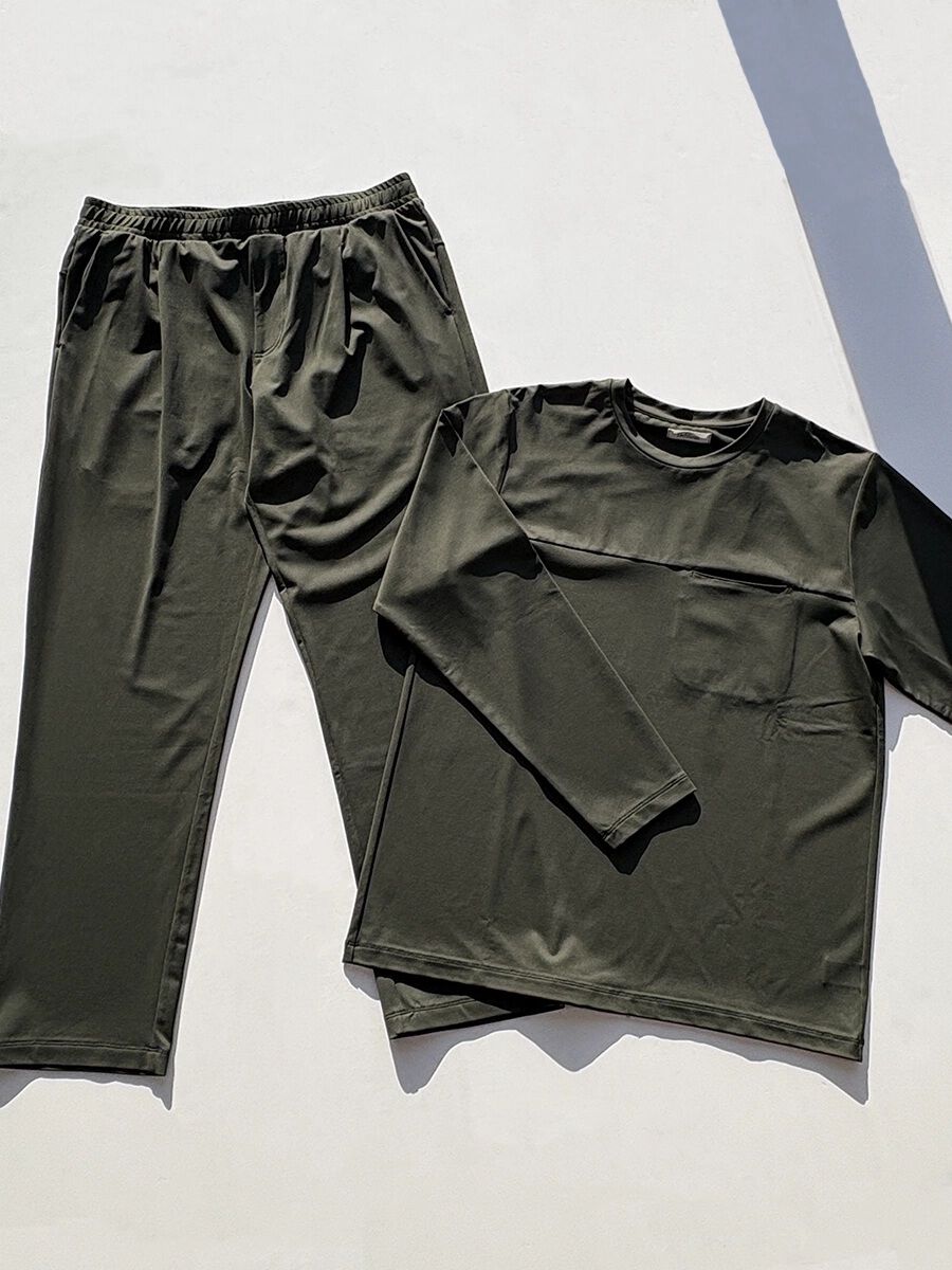 Riberce「【新作】UVカット無地メンズロングスリーブTシャツ」|スウェット・ジャージ|