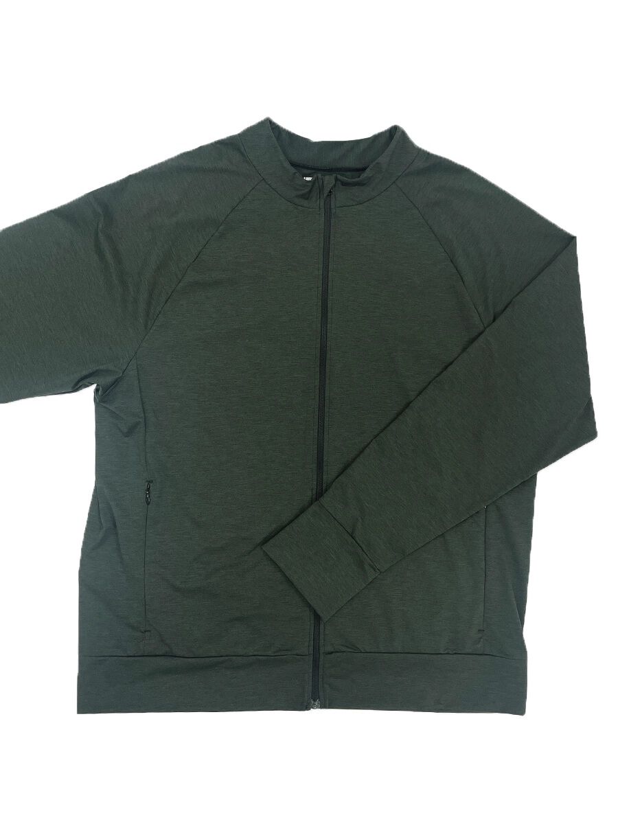 Riberce「【新作】UVカット杢柄スタンドジップジャケット」|スポーツ|カーキ