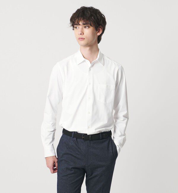 UNITED ARROWS「タイプライター セミワイドカラー シャツ COMFORT EASY-MODEL　抗菌防臭」|シャツ・ブラウス|WHITE