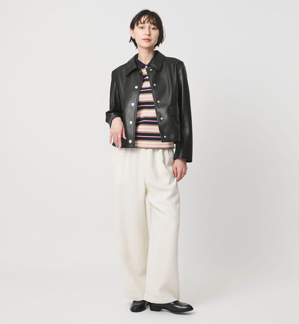 UNITED ARROWS「レザーライク ショートブルゾン」|ブルゾン・スタジャン|