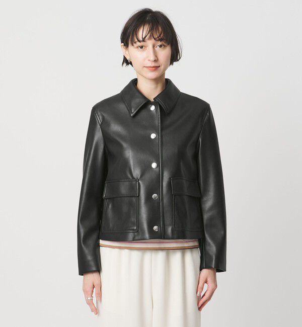 UNITED ARROWS「レザーライク ショートブルゾン」|ブルゾン・スタジャン|