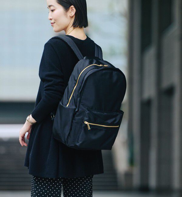 UNITED ARROWS green label relaxing「ダブルジップ バックパック / リュック - はっ水 -」|リュック|BLACK