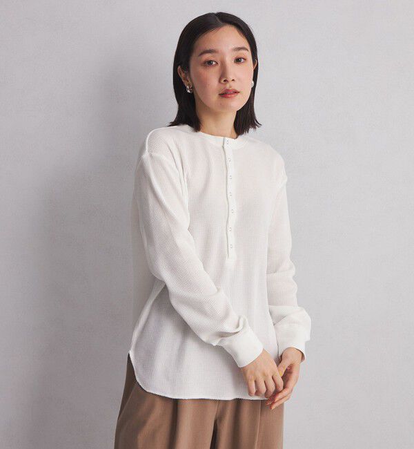 UNITED ARROWS green label relaxing「＜at ease＞ヘンリーネック ワッフル プルオーバー カットソー」|Tシャツ・カットソー|